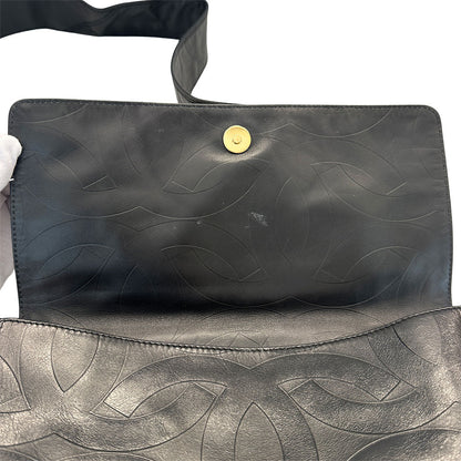 CHANEL シャネル ショルダーバッグ ココマーク ブラック ラムスキン レディース 【中古】