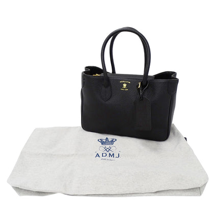 A.D.M.J. エーディーエムジェイ トートバッグ ブラック レザー レディース 【中古】