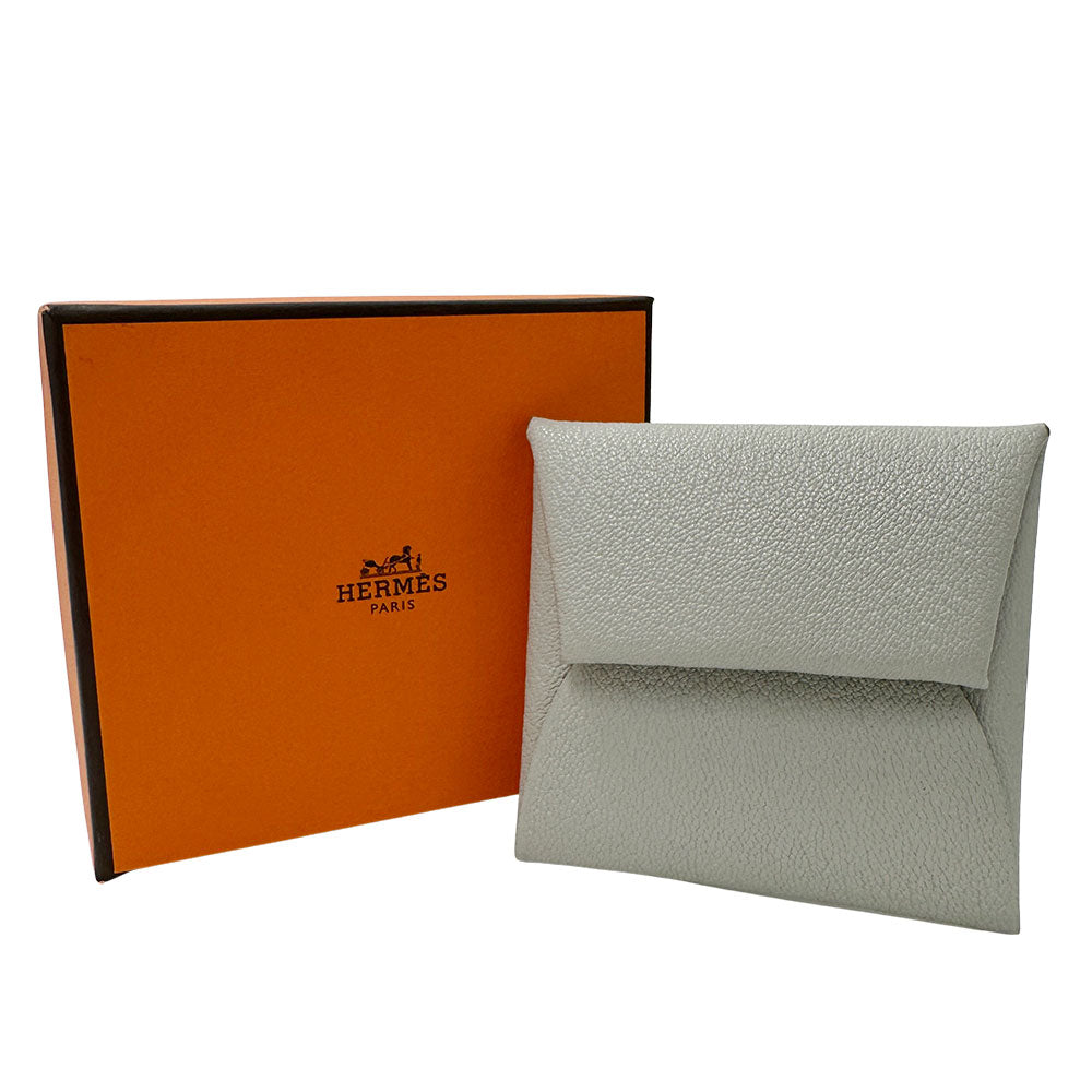 HERMES エルメス バスティア コインケース パールグレー シェブルミゾル レディース メンズ 【中古】