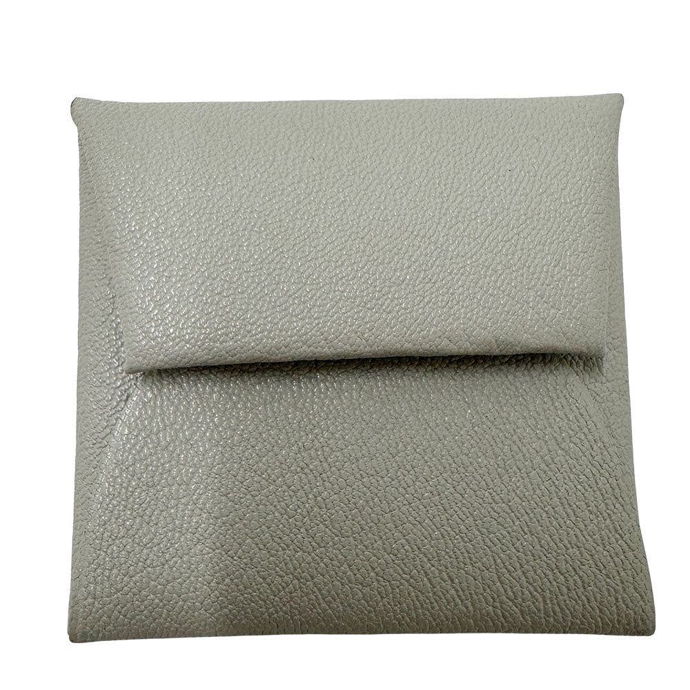 HERMES エルメス バスティア コインケース パールグレー シェブルミゾル レディース メンズ 【中古】