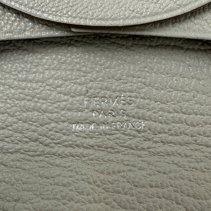 HERMES エルメス バスティア コインケース パールグレー シェブルミゾル レディース メンズ 【中古】
