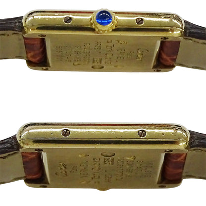 Cartier カルティエ マストタンク SM W1003153 レディース 腕時計 クオーツ QZ 925 レザー 【中古】