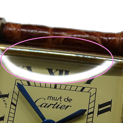 Cartier カルティエ マストタンク SM W1003153 レディース 腕時計 クオーツ QZ 925 レザー 【中古】