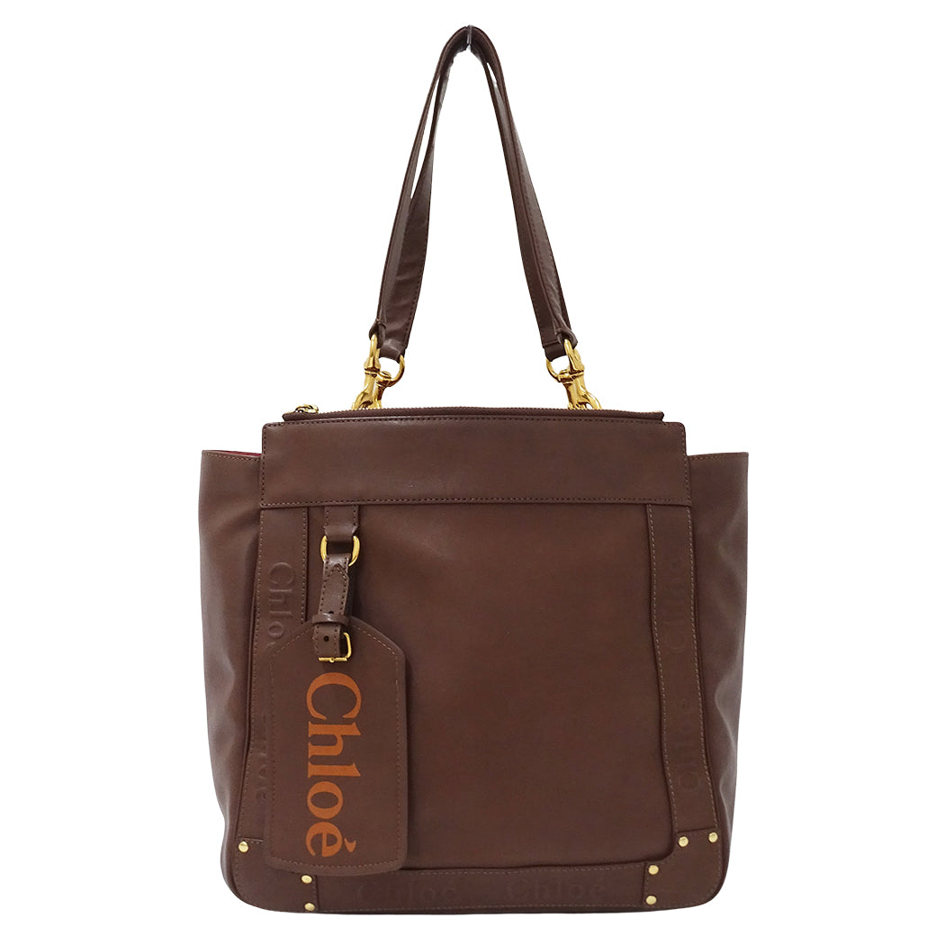 Chloe クロエ トートバッグ エデン ブラウン レザー レディース 【中古】