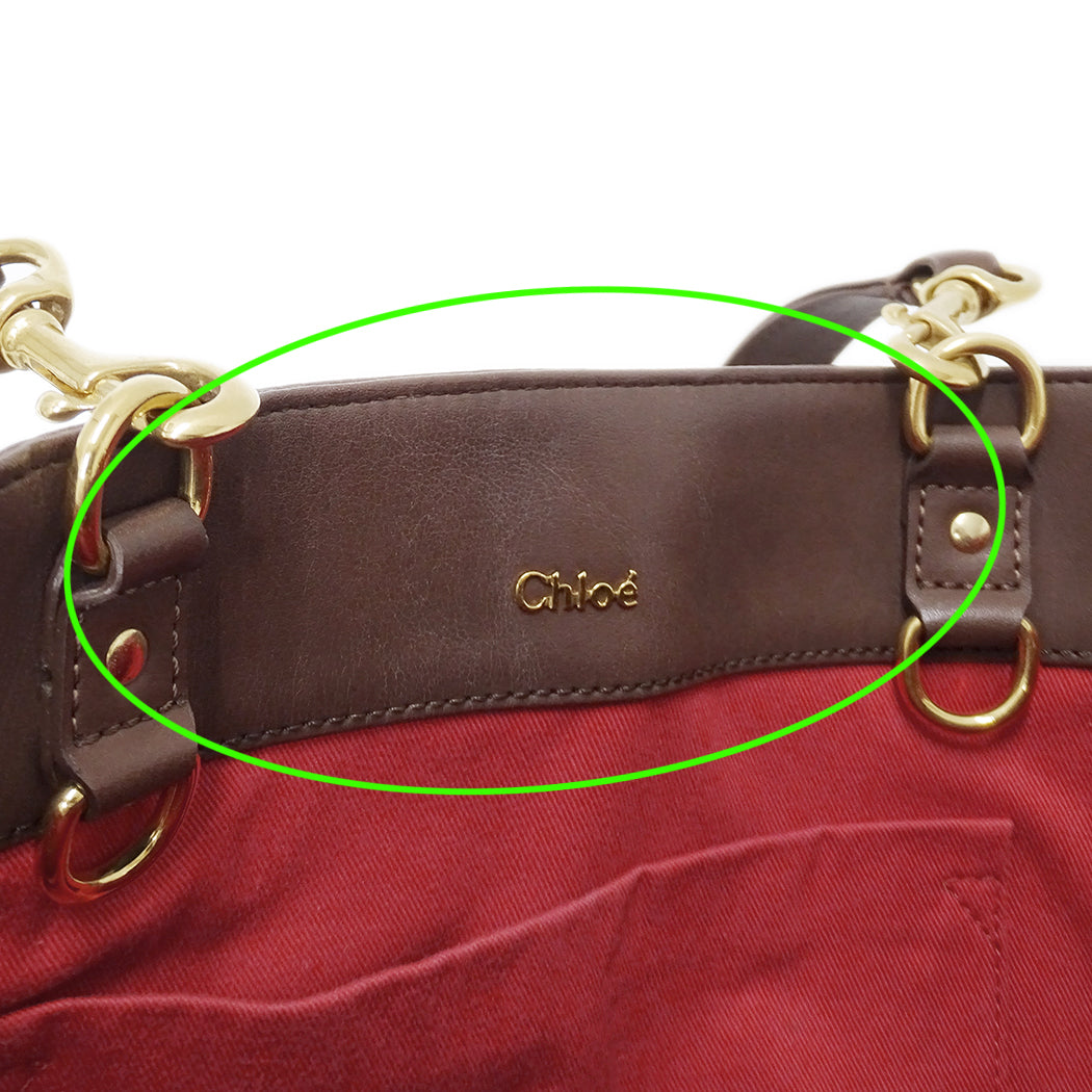 Chloe クロエ トートバッグ エデン ブラウン レザー レディース 【中古】