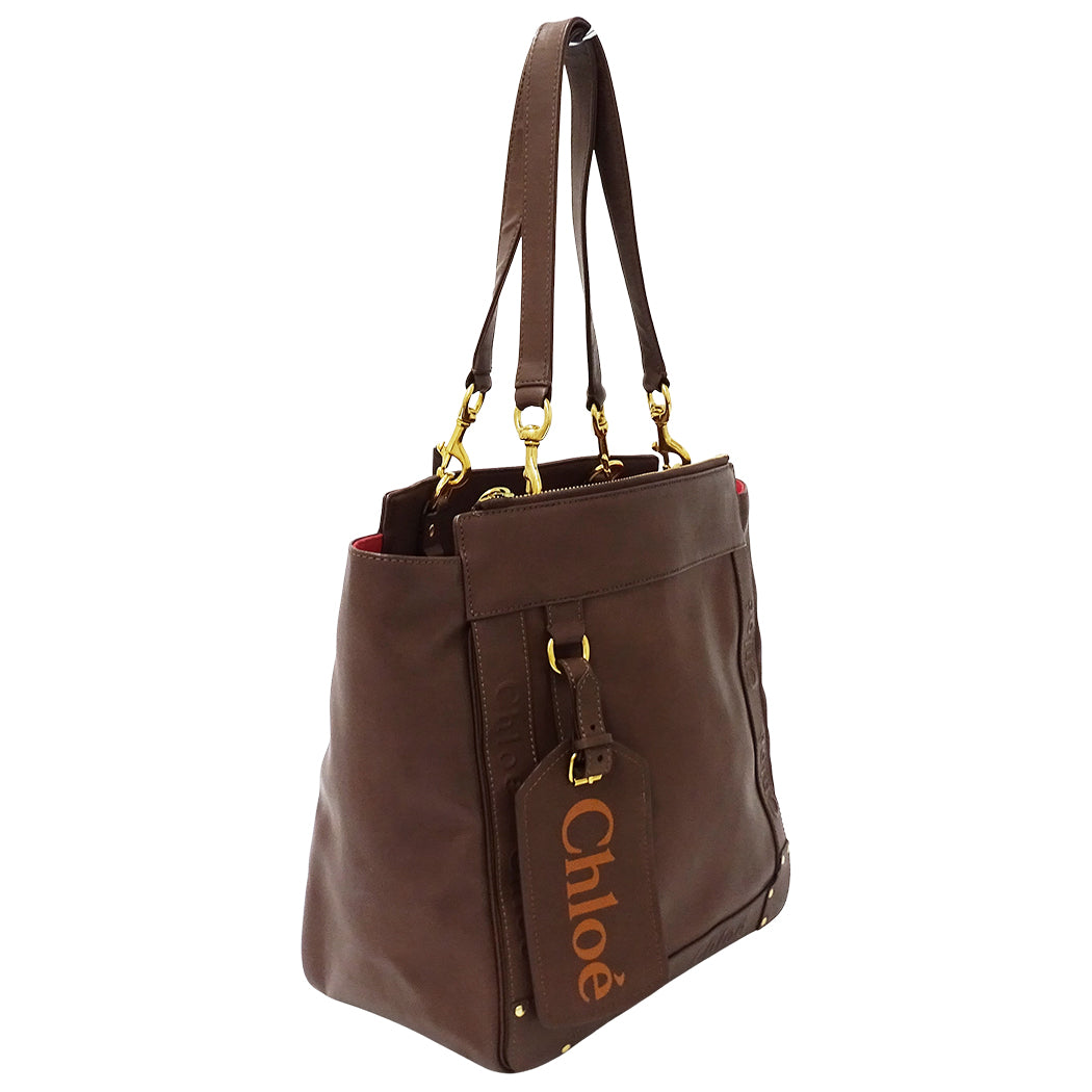 Chloe クロエ トートバッグ エデン ブラウン レザー レディース 【中古】