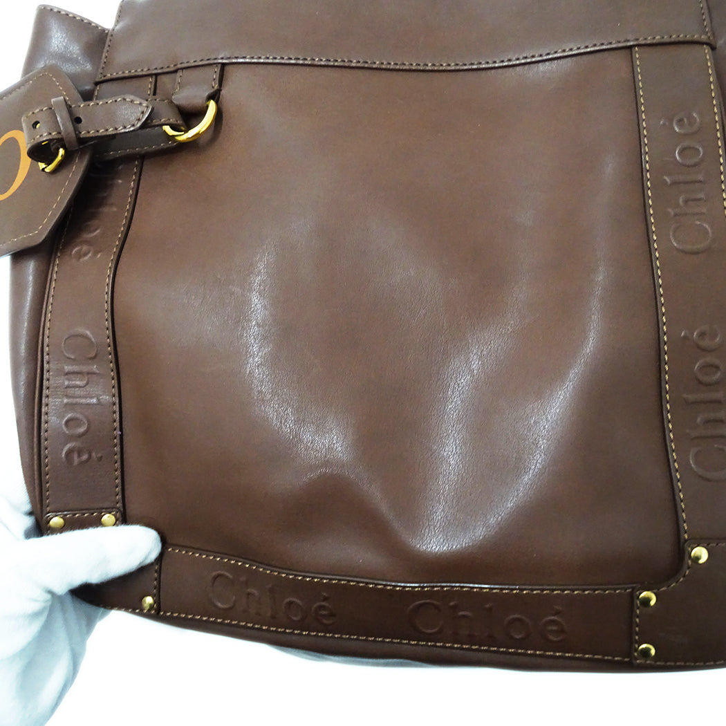 Chloe クロエ トートバッグ エデン ブラウン レザー レディース 【中古】