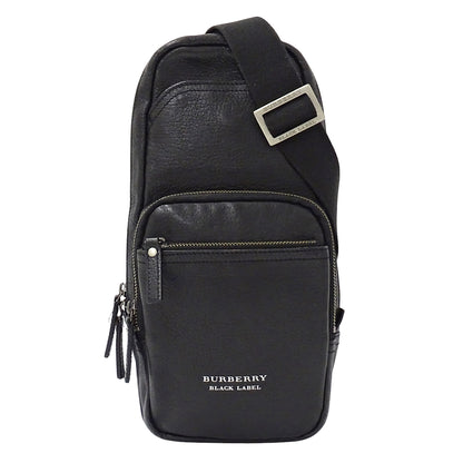 BURBERRY BLACK LABEL バーバリーブラックレーベル ボディバッグ ブラック レザー メンズ 【中古】