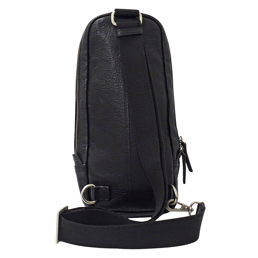 BURBERRY BLACK LABEL バーバリーブラックレーベル ボディバッグ ブラック レザー メンズ 【中古】