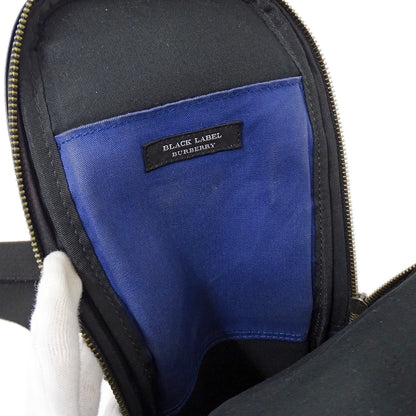 BURBERRY BLACK LABEL バーバリーブラックレーベル ボディバッグ ブラック レザー メンズ 【中古】