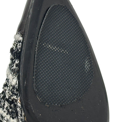 CHANEL シャネル ブーツ ブラック ホワイト ツイード レディース 【中古】