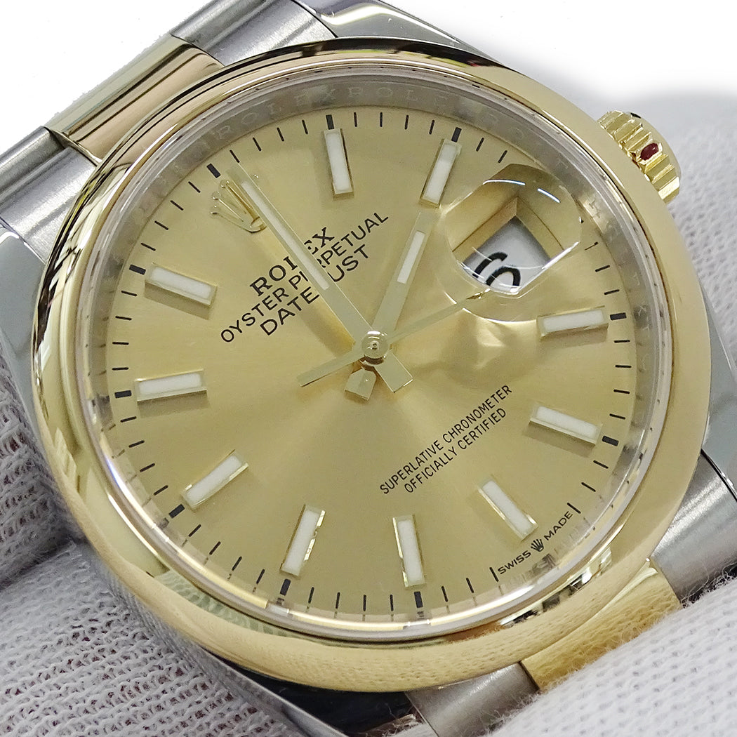 ROLEX ロレックス デイトジャスト 126203 ランダム番 メンズ 腕時計 自動巻き SS YG OH・磨き済み 【中古】