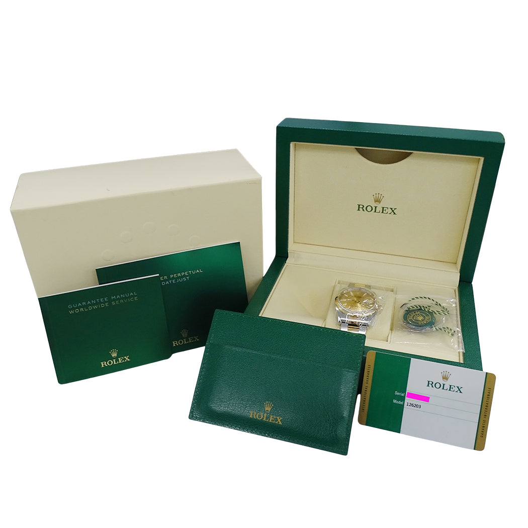 ROLEX ロレックス デイトジャスト 126203 ランダム番 メンズ 腕時計 自動巻き SS YG OH・磨き済み 【中古】
