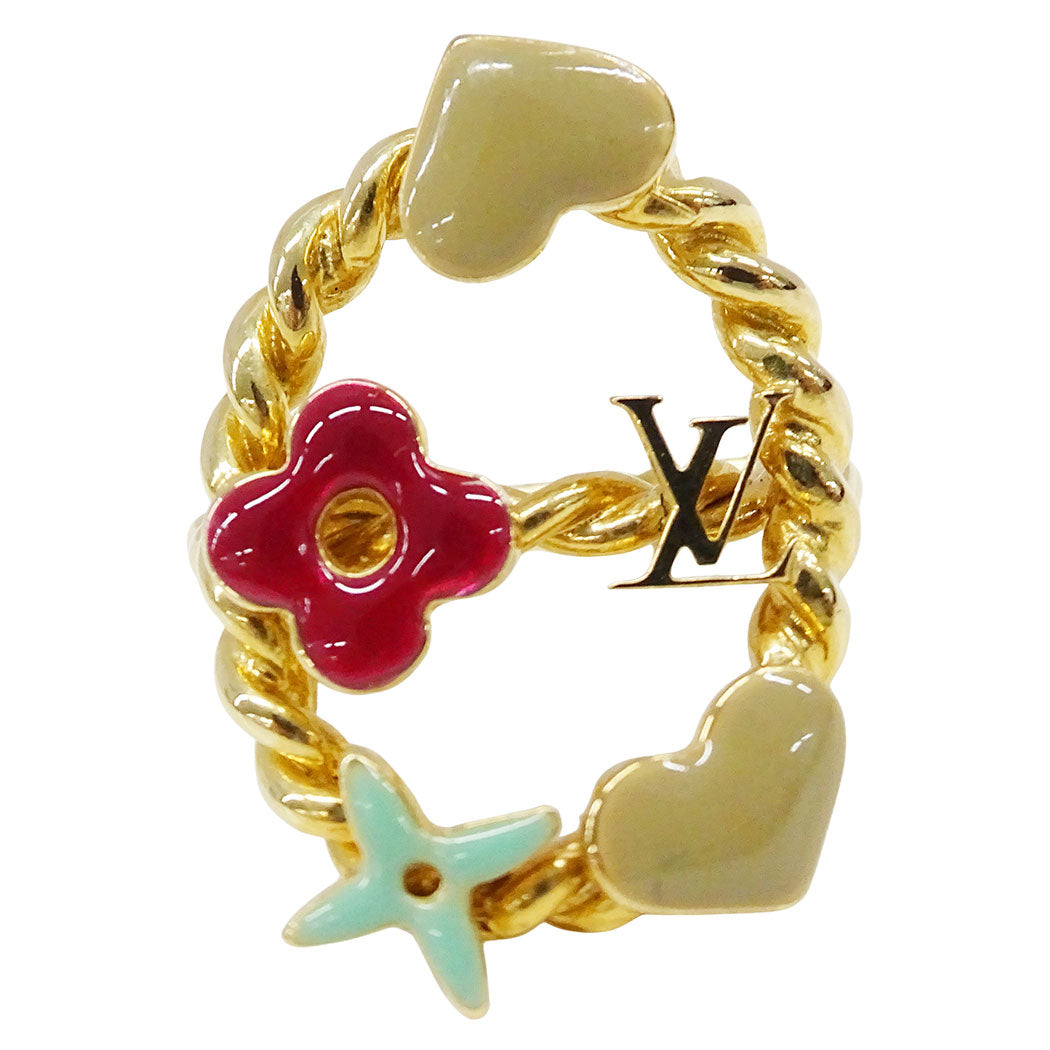 LOUIS VUITTON ルイ・ヴィトン バーク・スウィート モノグラム リング 指輪 ゴールド マルチカラー レディース M65587 【中古】