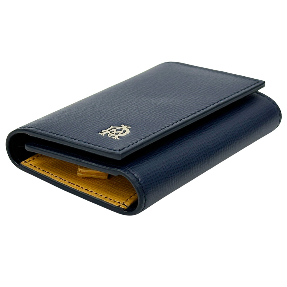 Dunhill ダンヒル キーケース ネイビー イエロー レザー 6連