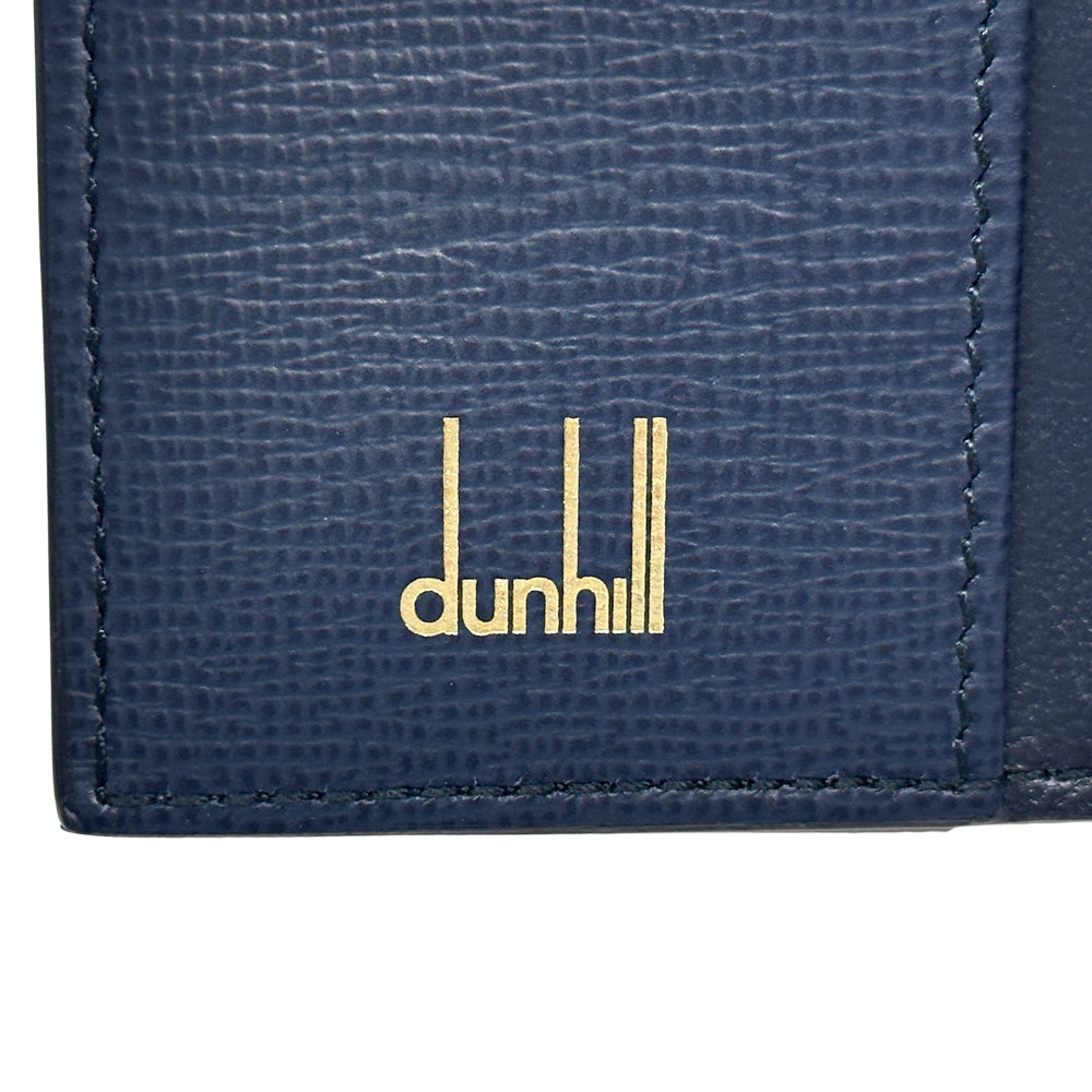 Dunhill ダンヒル キーケース ネイビー イエロー レザー 6連 キーリング付き メンズ 【中古】