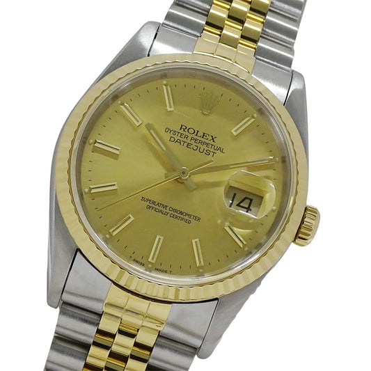 ROLEX ロレックス デイトジャスト 16233 X番 メンズ 腕時計 自動巻き SS YG 磨き済み【中古】