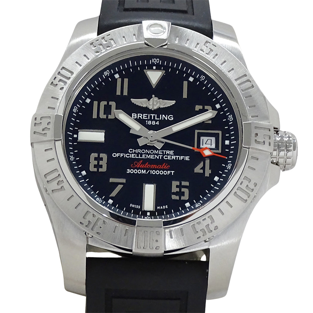 BREITLING ブライトリング アベンジャーII シーウルフ A17331 メンズ 腕時計 デイト 自動巻き SS ラバー 磨き済み【中古】