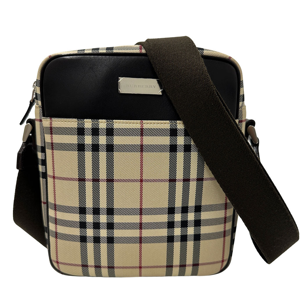 BURBERRY バーバリー ショルダーバッグ ブラウン ベージュ キャンバス レディース 【中古】