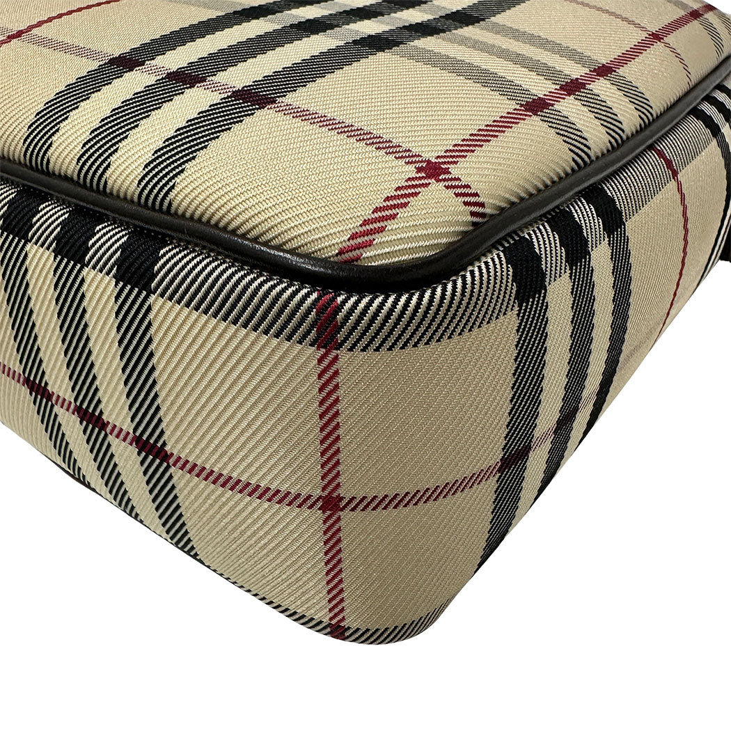 BURBERRY バーバリー ショルダーバッグ ブラウン ベージュ キャンバス レディース 【中古】