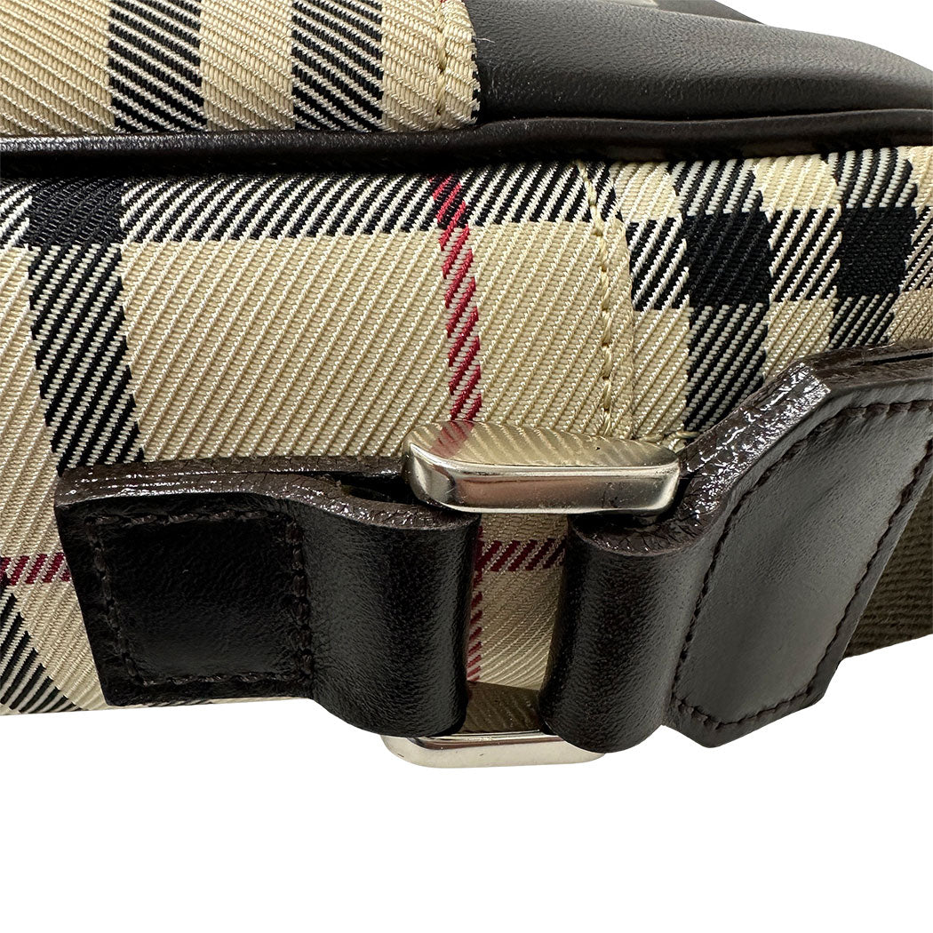 BURBERRY バーバリー ショルダーバッグ ブラウン ベージュ キャンバス レディース 【中古】