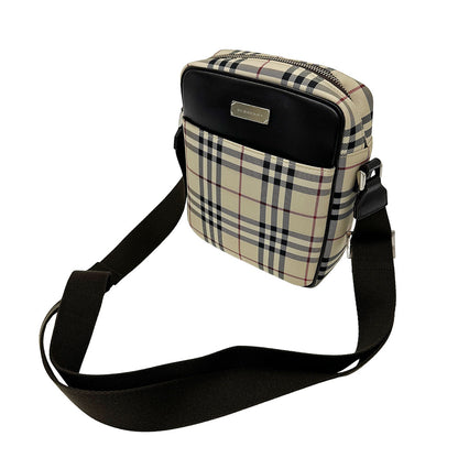 BURBERRY バーバリー ショルダーバッグ ブラウン ベージュ キャンバス レディース 【中古】