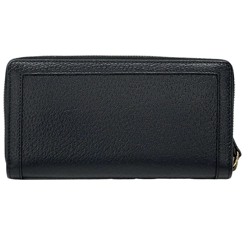 GUCCI グッチ 長財布 バンブー プチマーモント ブラック 658634 レザー レディース メンズ 【中古】