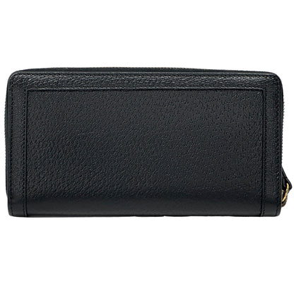 GUCCI グッチ 長財布 バンブー プチマーモント ブラック 658634 レザー レディース メンズ 【中古】