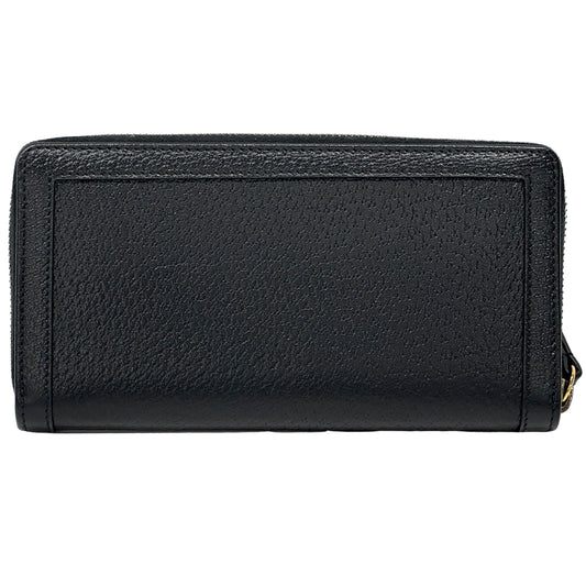 GUCCI グッチ 長財布 バンブー プチマーモント ブラック 658634 レザー レディース メンズ 【中古】