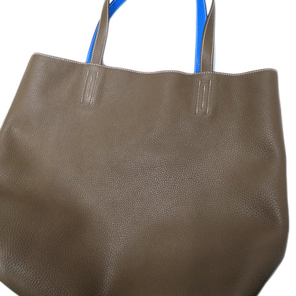 HERMES エルメス ドゥブルセンス 45 トートバッグ エトゥープ ブルー トリヨンクレマンス レディース 【中古】