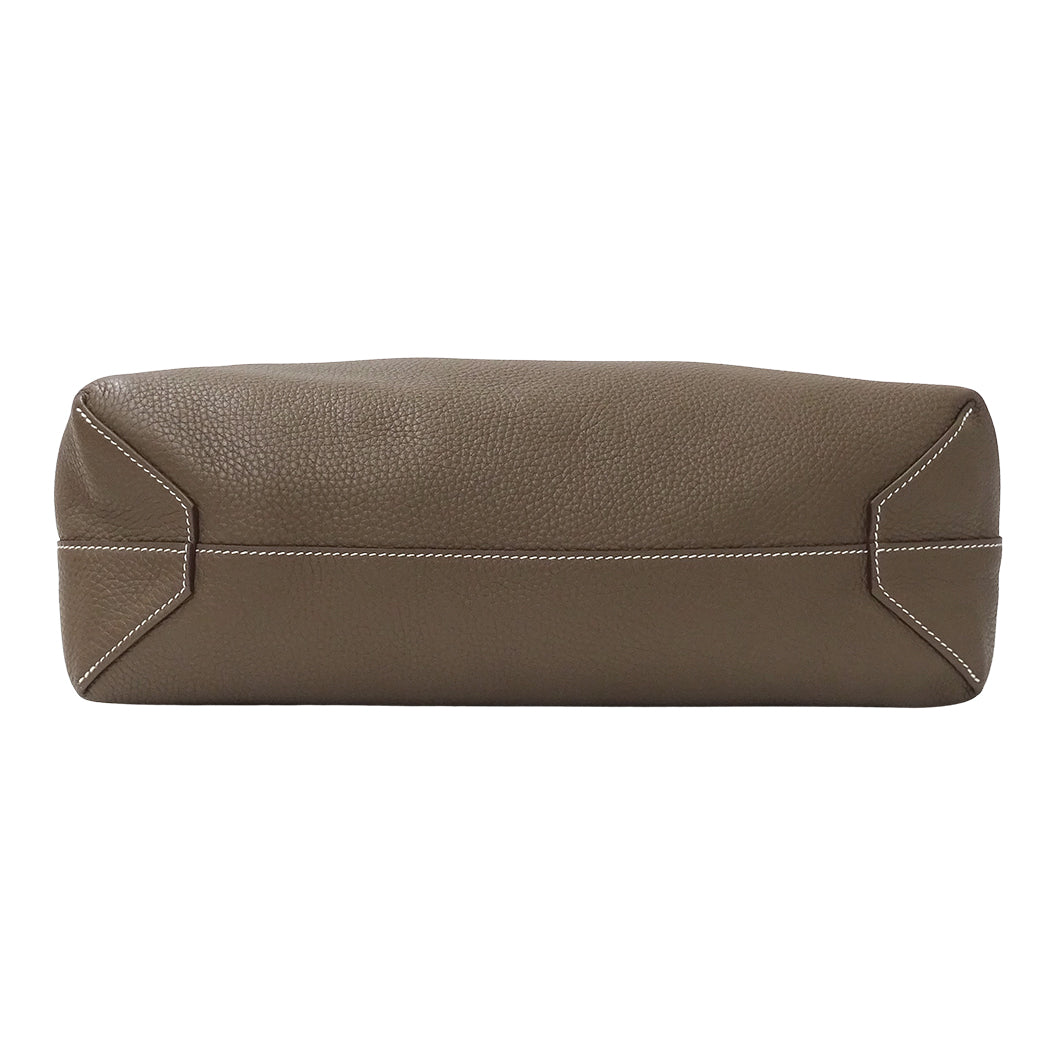 HERMES エルメス ドゥブルセンス 45 トートバッグ エトゥープ ブルー トリヨンクレマンス レディース 【中古】