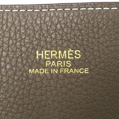 HERMES エルメス ドゥブルセンス 45 トートバッグ エトゥープ ブルー トリヨンクレマンス レディース 【中古】