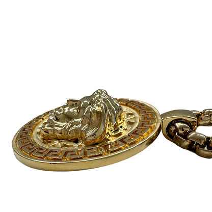 VERSACE ヴェルサーチ メデューサ メダリオン グレカ ネックレス GP ゴールド レディース メンズ 【中古】