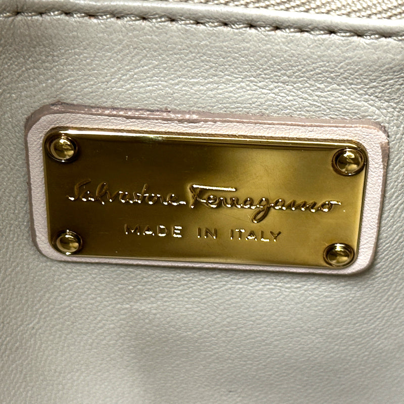 Ferragamo フェラガモ 2wayバッグ ガンチーニ ピンクベージュ レザー レディース 【中古】