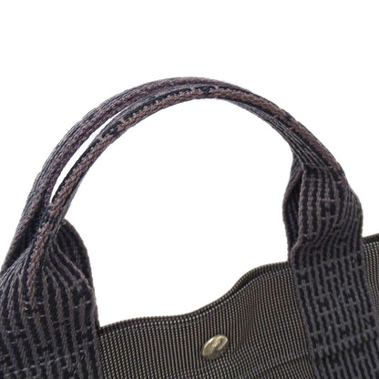 HERMES エルメス トートバッグ エールライン トートMM ブラック キャンバス レディース 【中古】