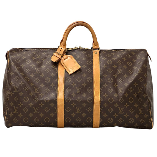 LOUIS VUITTON ルイ・ヴィトン キーポル 55 ボストンバッグ モノグラム ブラウン M41424 レディース メンズ 【中古】