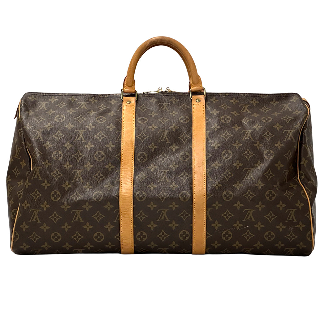 LOUIS VUITTON ルイ・ヴィトン キーポル 55 ボストンバッグ モノグラム ブラウン M41424 レディース メンズ 【中古】