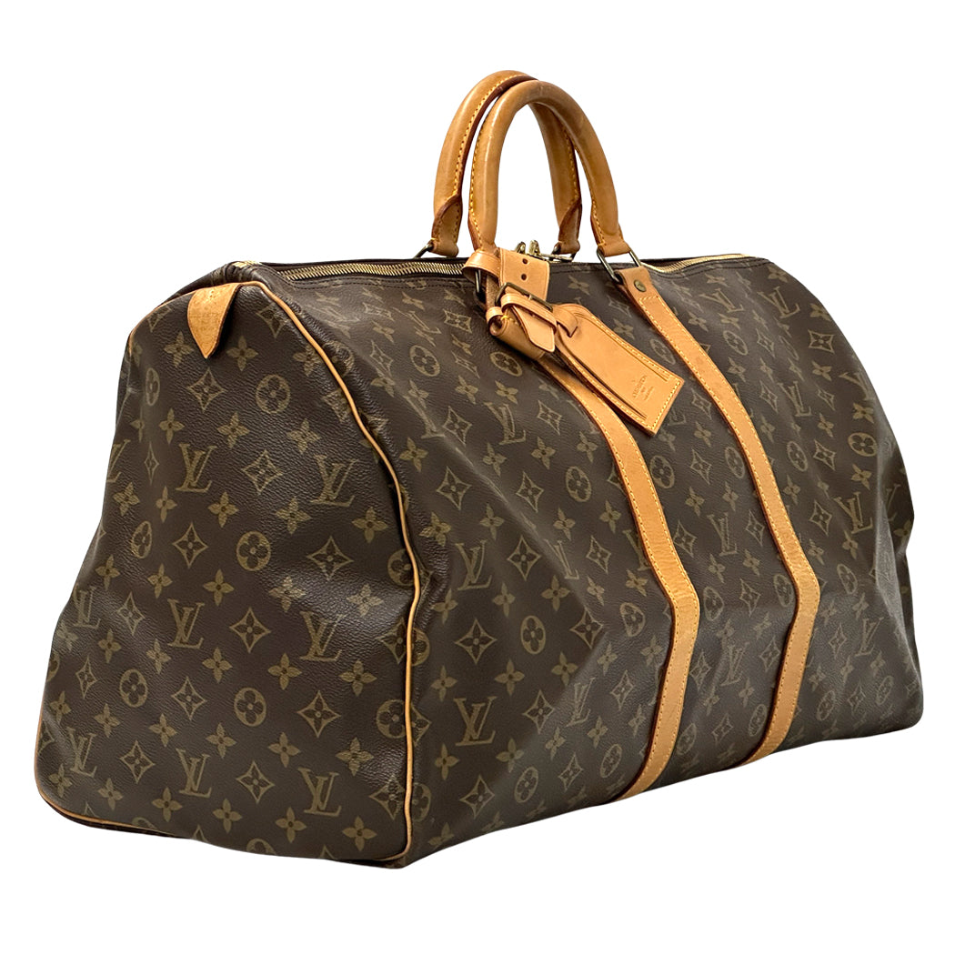 LOUIS VUITTON ルイ・ヴィトン キーポル 55 ボストンバッグ モノグラム ブラウン M41424 レディース メンズ 【中古】
