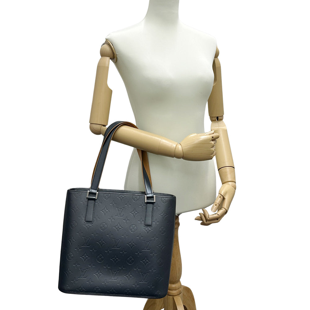 LOUIS VUITTON ルイ・ヴィトン ストックトン トートバッグ モノグラムマット ブルー M55115 レディース 【中古】