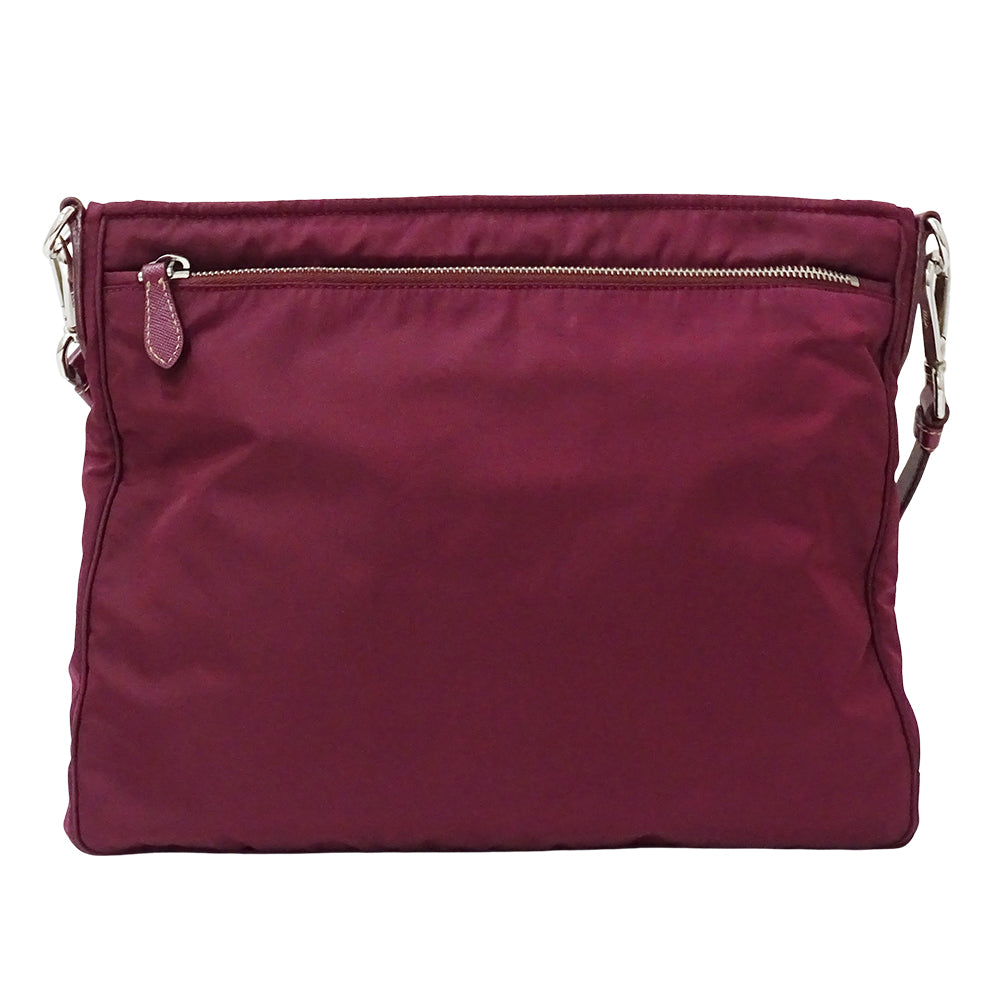 PRADA プラダ ショルダーバッグ ボルドー パープル ナイロン レディース 【中古】