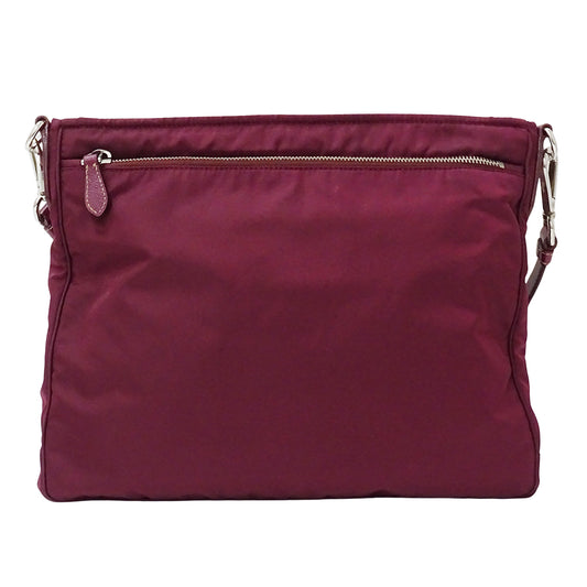 PRADA プラダ ショルダーバッグ ボルドー パープル ナイロン レディース 【中古】