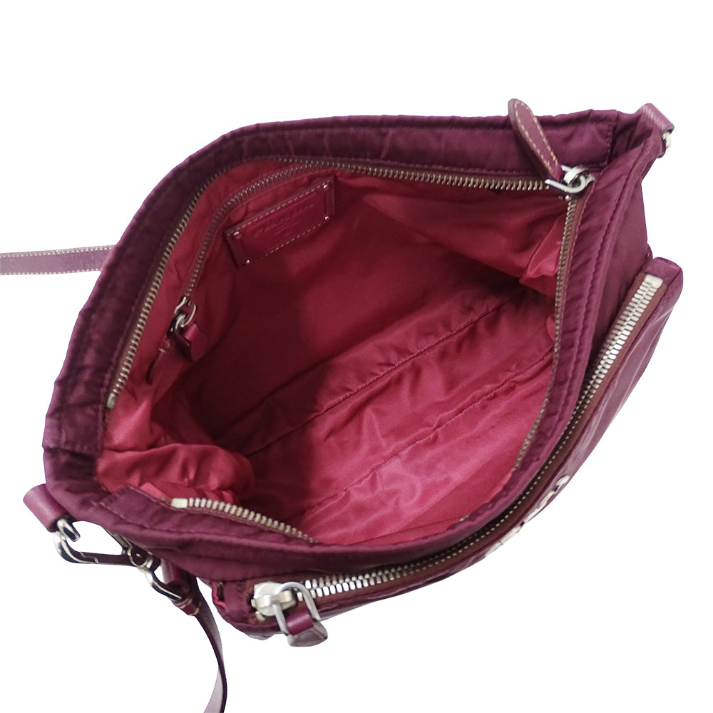 PRADA プラダ ショルダーバッグ ボルドー パープル ナイロン レディース 【中古】