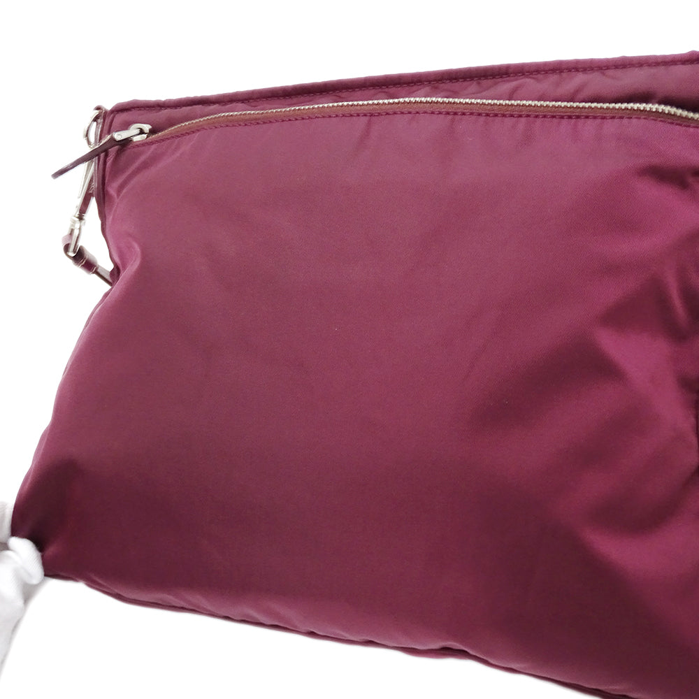 PRADA プラダ ショルダーバッグ ボルドー パープル ナイロン レディース 【中古】