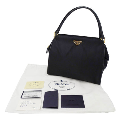 PRADA プラダ ハンドバッグ ブラック ナイロン レディース 【中古】