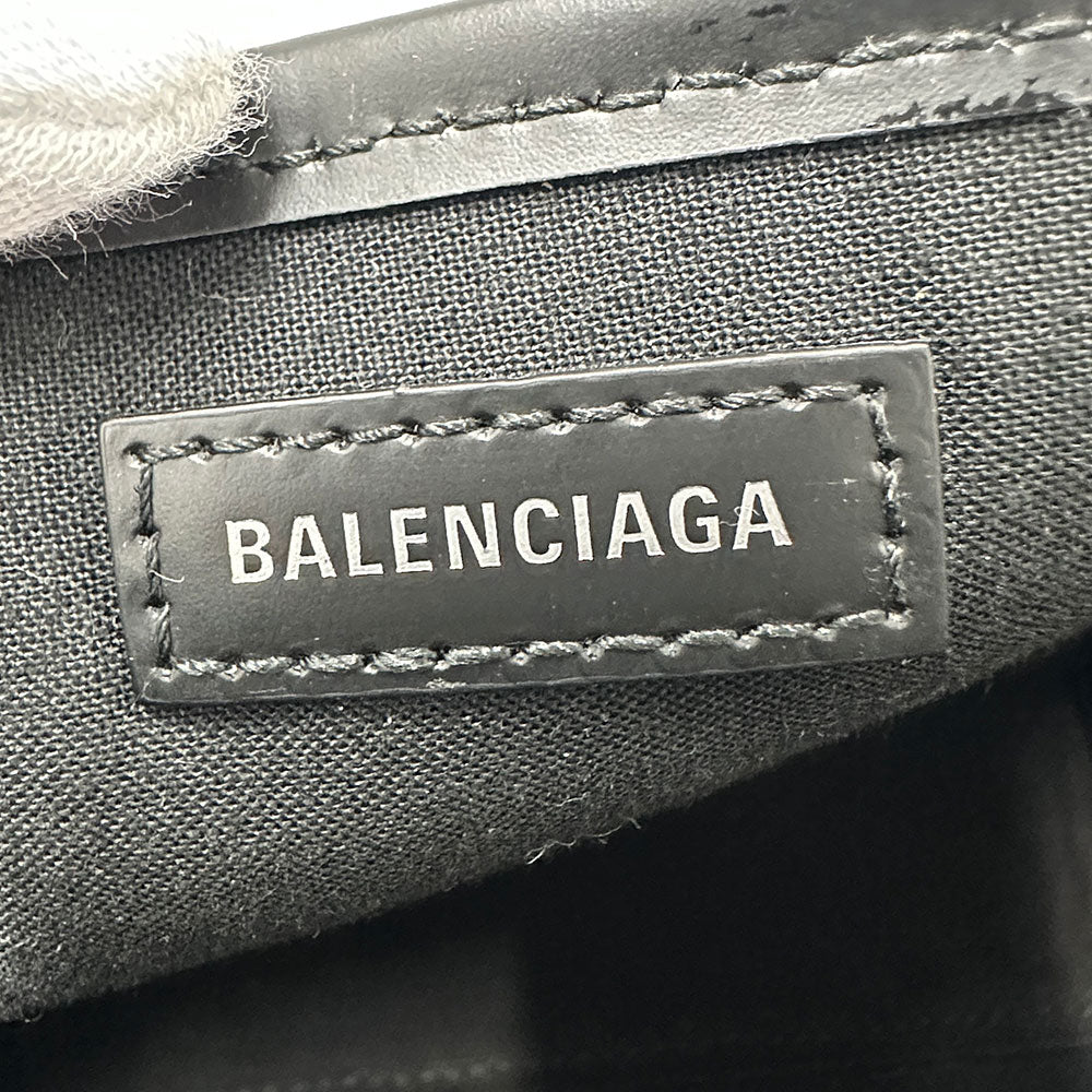 BALENCIAGA バレンシアガ ネイビーカバス XS ハンドバッグ ブラック キャンバス レディース 【中古】