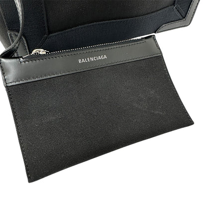 BALENCIAGA バレンシアガ ネイビーカバス XS ハンドバッグ ブラック キャンバス レディース 【中古】
