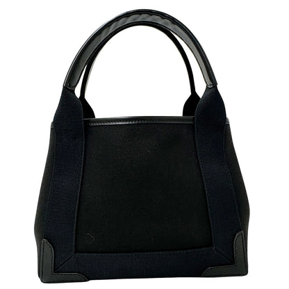 BALENCIAGA バレンシアガ ネイビーカバス XS ハンドバッグ ブラック キャンバス レディース 【中古】