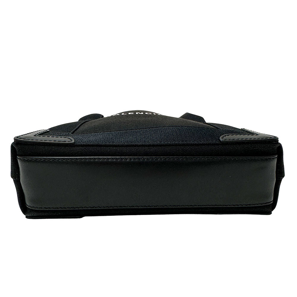BALENCIAGA バレンシアガ ネイビーカバス XS ハンドバッグ ブラック キャンバス レディース 【中古】