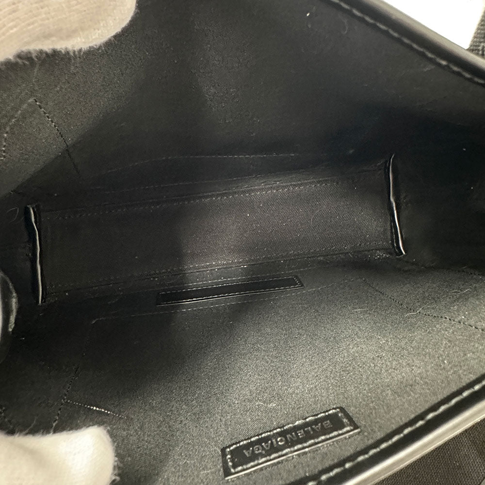BALENCIAGA バレンシアガ ネイビーカバス XS ハンドバッグ ブラック キャンバス レディース 【中古】
