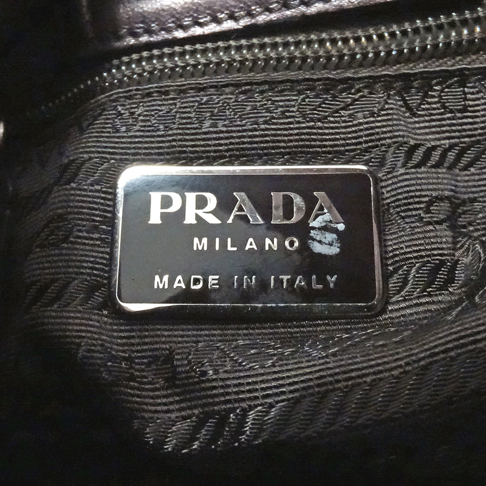 PRADA プラダ ショルダーバッグ メタリックパープル B8359 レザー レディース 【中古】